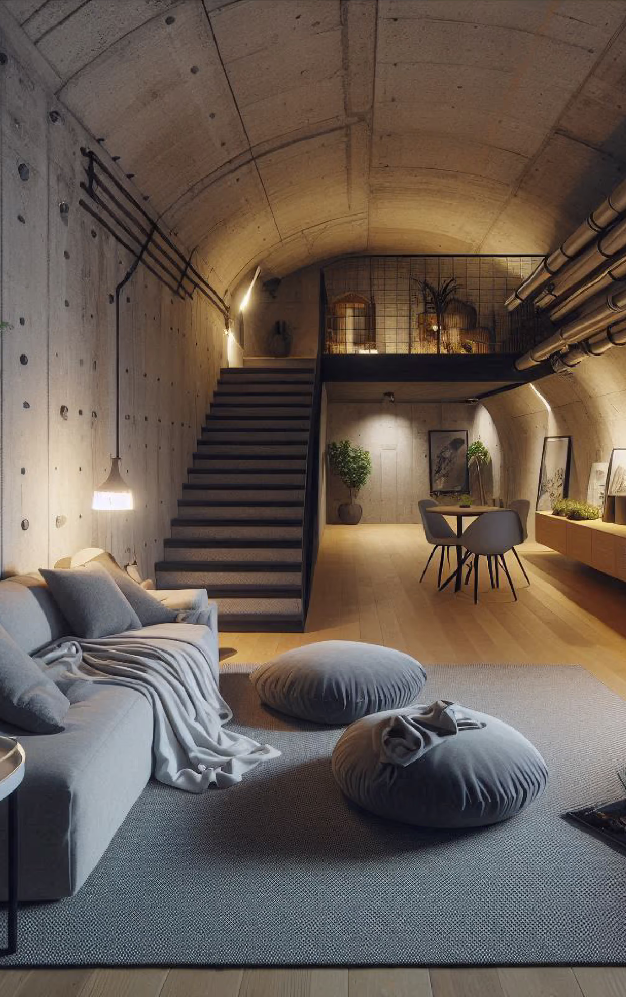 Internal Render of subterranean living space