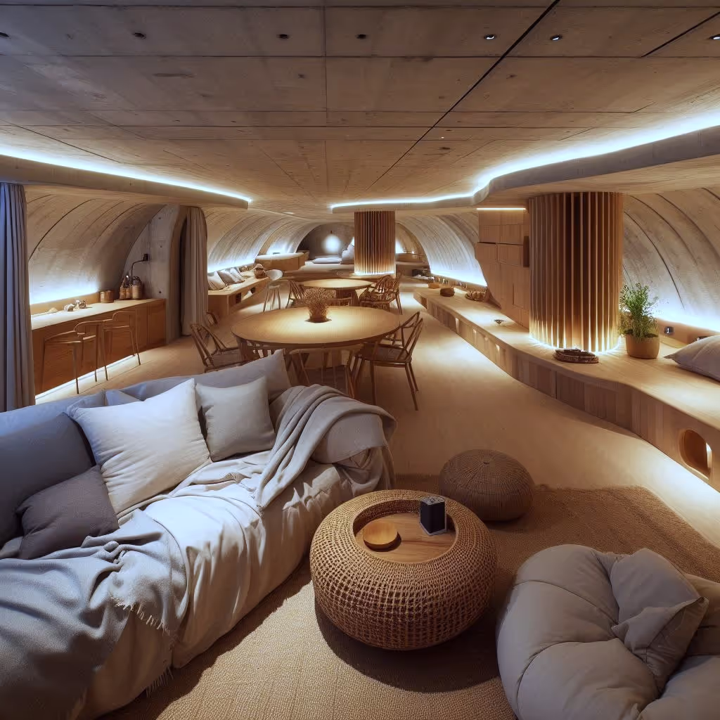 Internal Render of subterranean living space