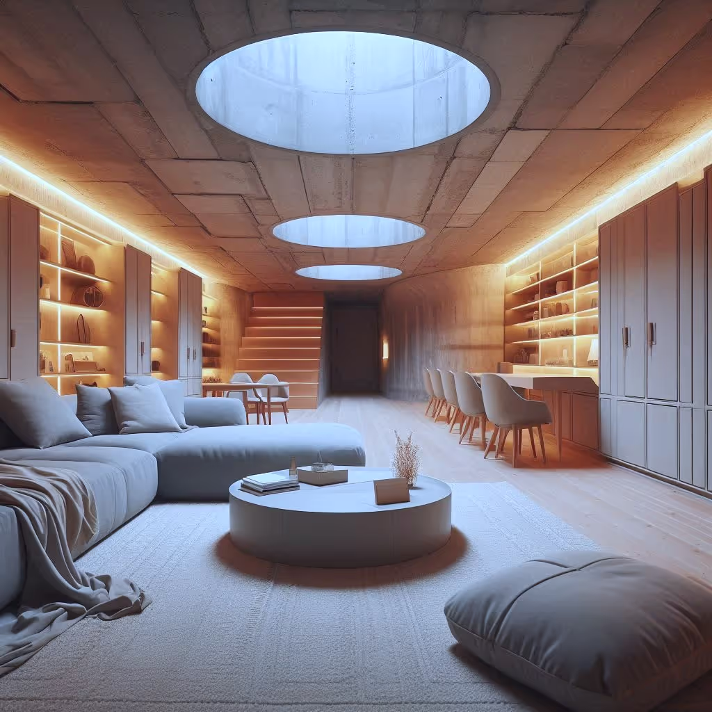 Internal Render of subterranean living space