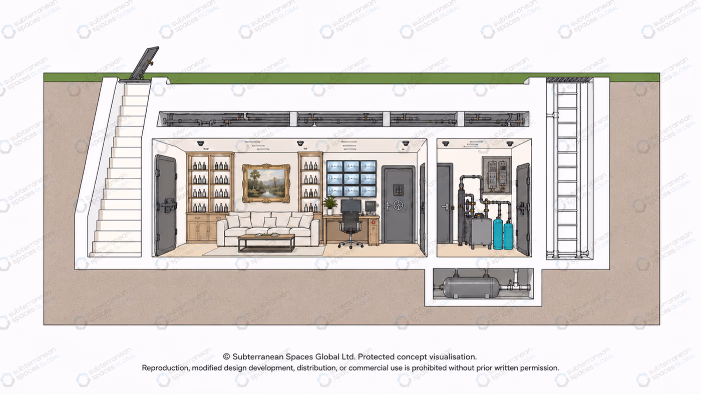 Underground security storage supporting image